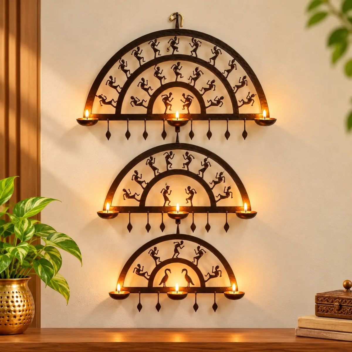 Half Circles Wall Hanging | Bastar Loha Shilp | Wrought Iron, 30 in