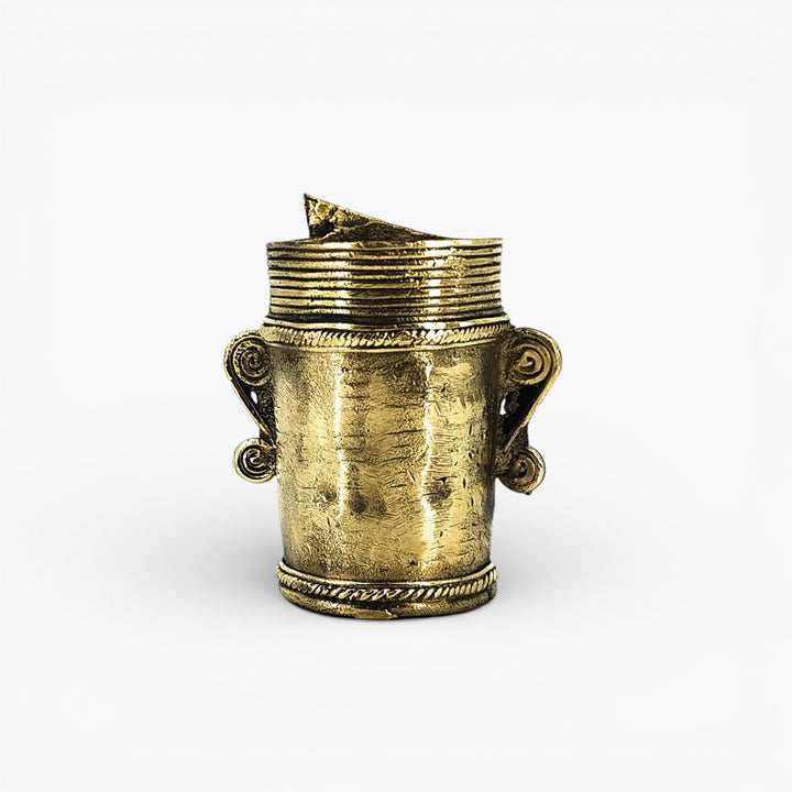 Decorative brass pen holder with heritage craftsmanship back view