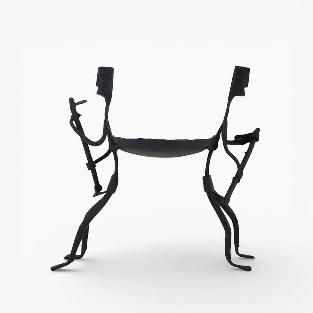 Artisan made iron candle stand with shared tea light