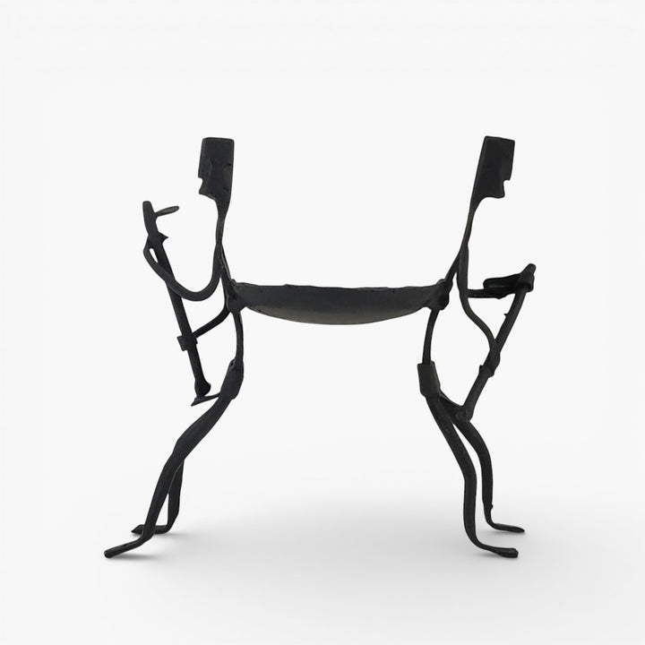 Artisan made iron candle stand with shared tea light