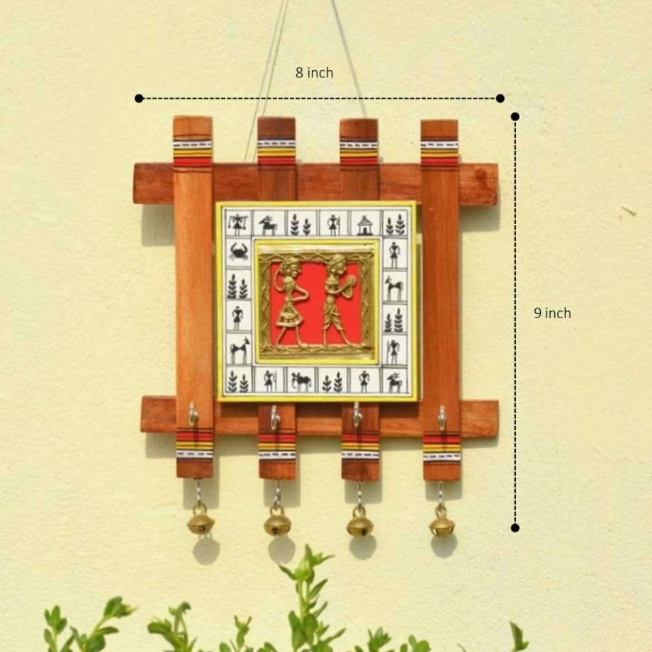 bastar-dokra-art-wall-key-hanger-multicolor