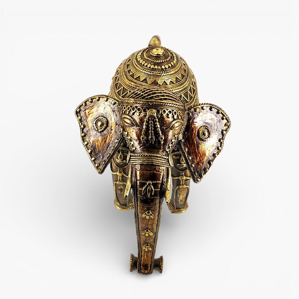 Handcrafted bell metal elephant home decor sculpture