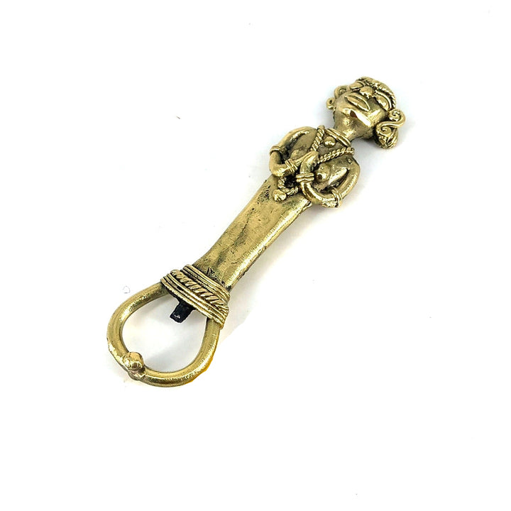 Bastar Dokra art brass bottle opener side view
