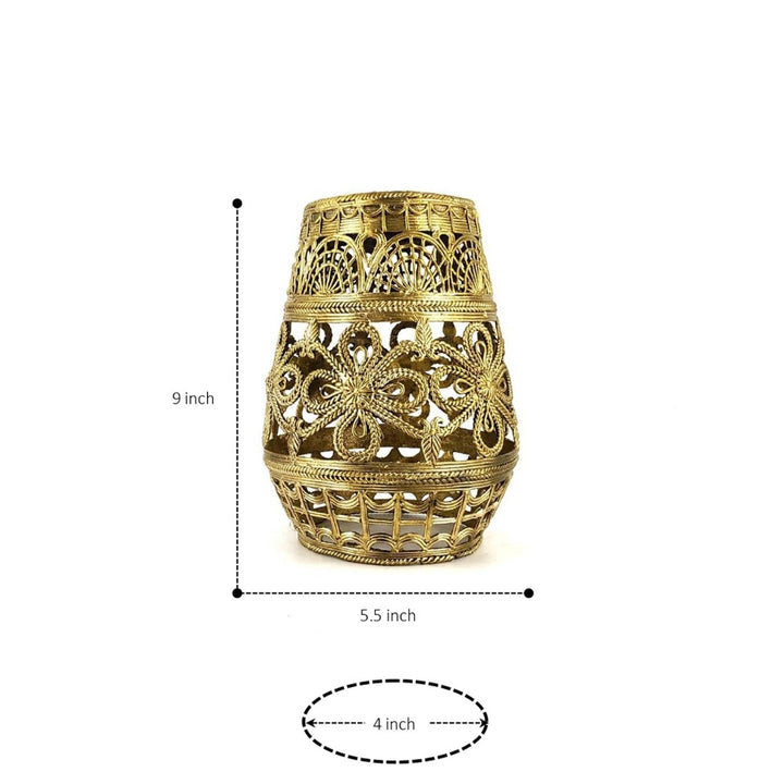 Bastar Dokra art inspired brass pendant lampshade for home décor