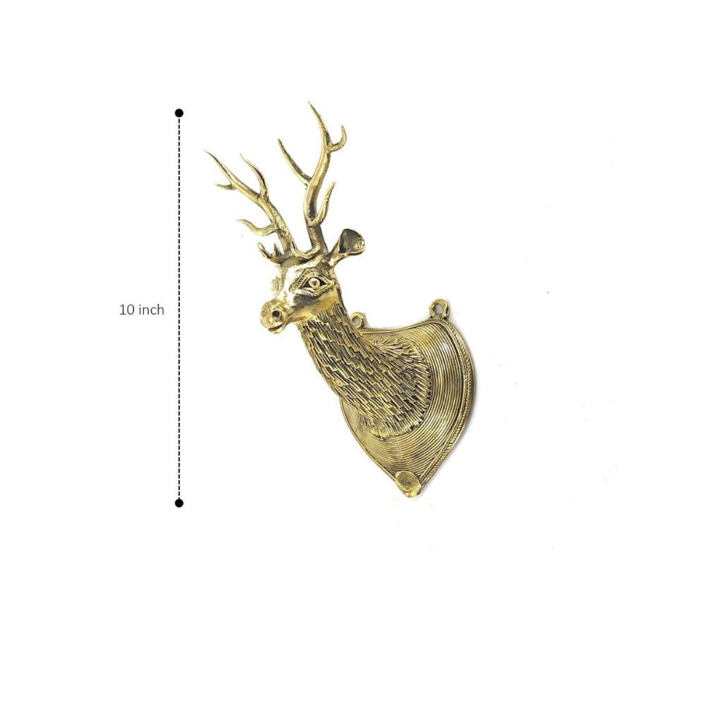 Side angle brass deer head