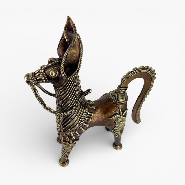 Bastar Dokra art brass animal sculpture for living room decor