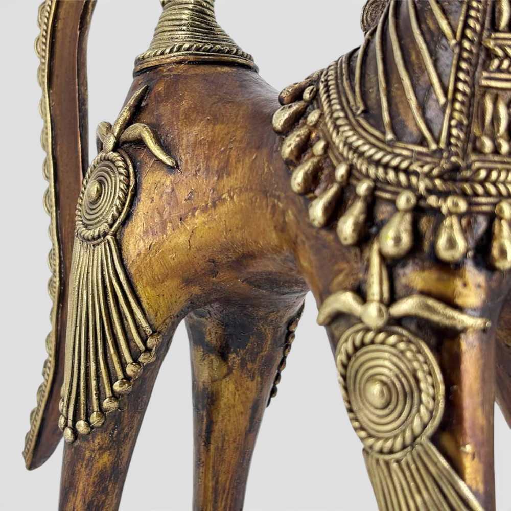 Handcrafted brass horse statue