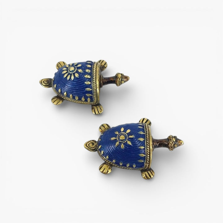Brass tortoise figurine for desk and mandir décor
