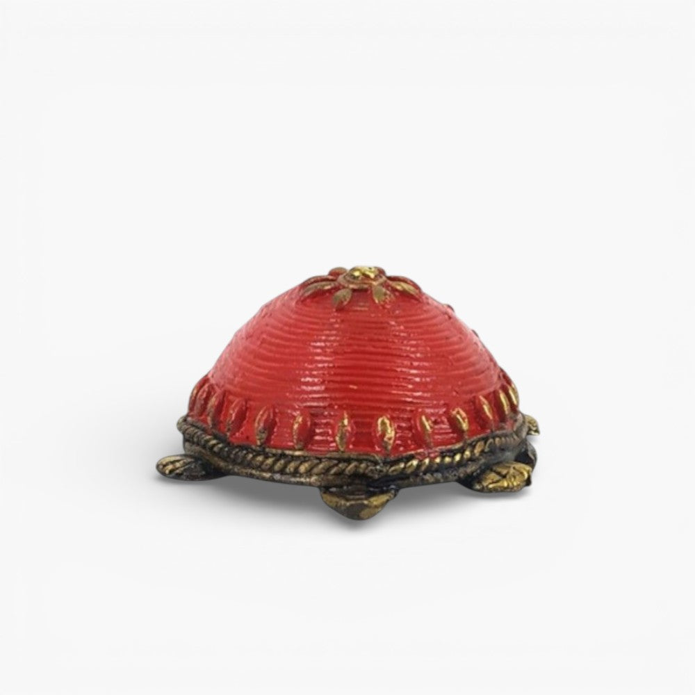 Bastar Dokra art brass tortoise miniature home décor back view