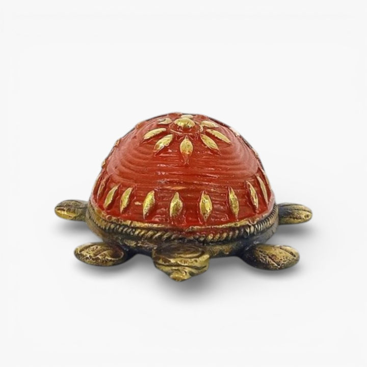 Bastar Dokra art brass tortoise miniature home décor back view