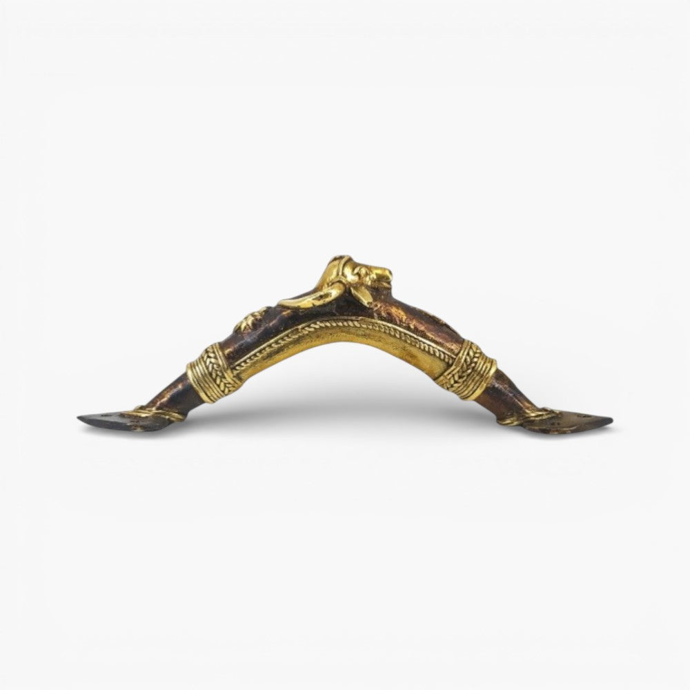Bull head brass door handle antique bronze finish size view