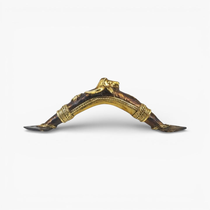 Bull head brass door handle antique bronze finish size view