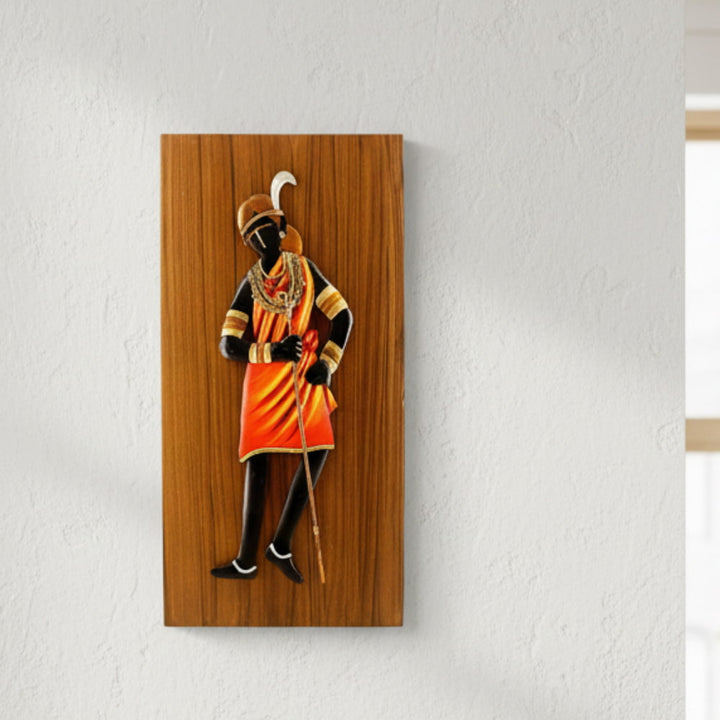 Dancing woman Bastar iron craft wall art with multicolor handcrafted detailing, traditional Indian metal wall decor, 16 inch