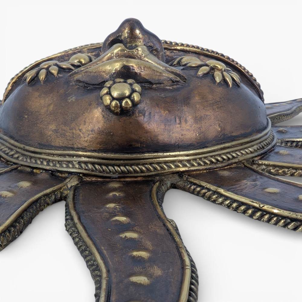 Detailed Bastar Dokra art brass sun wall hanging face design