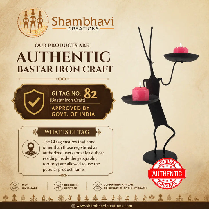 Authentic Bastar Iron Craft GI Tag 82 - Shambhavi Creations Handmade Wrought Iron Art