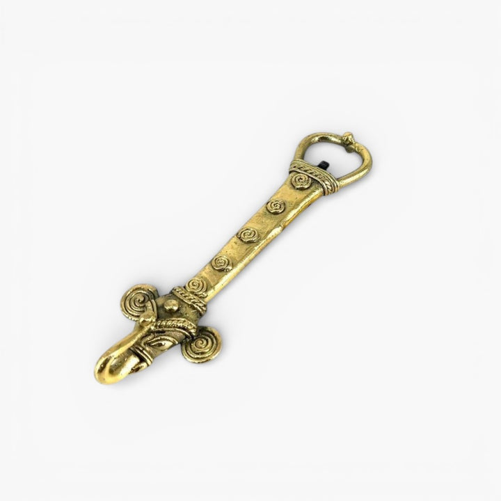 Handcrafted brass elephant bottle opener golden finish