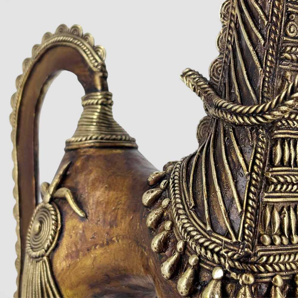 Artisan crafted brass horse statue Bastar Dokra metal sculpture
