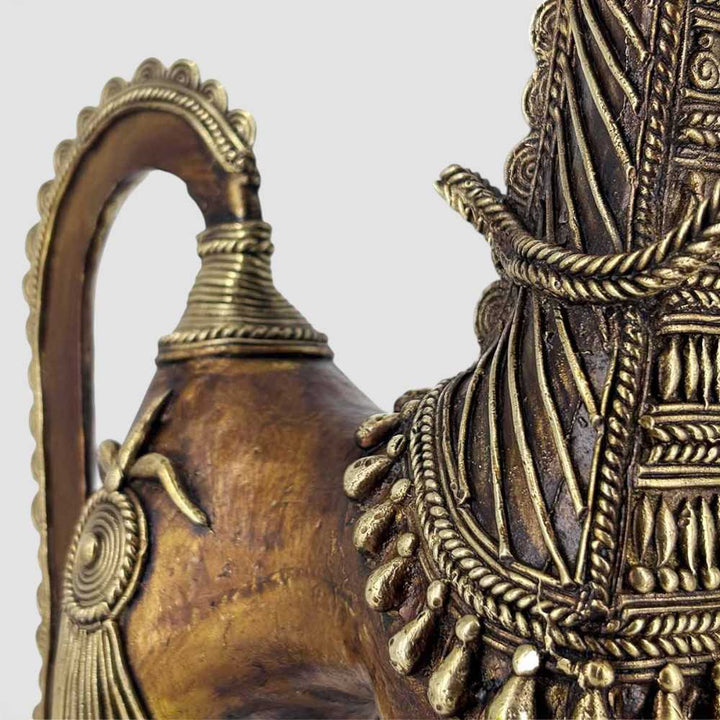 Artisan crafted brass horse statue Bastar Dokra metal sculpture
