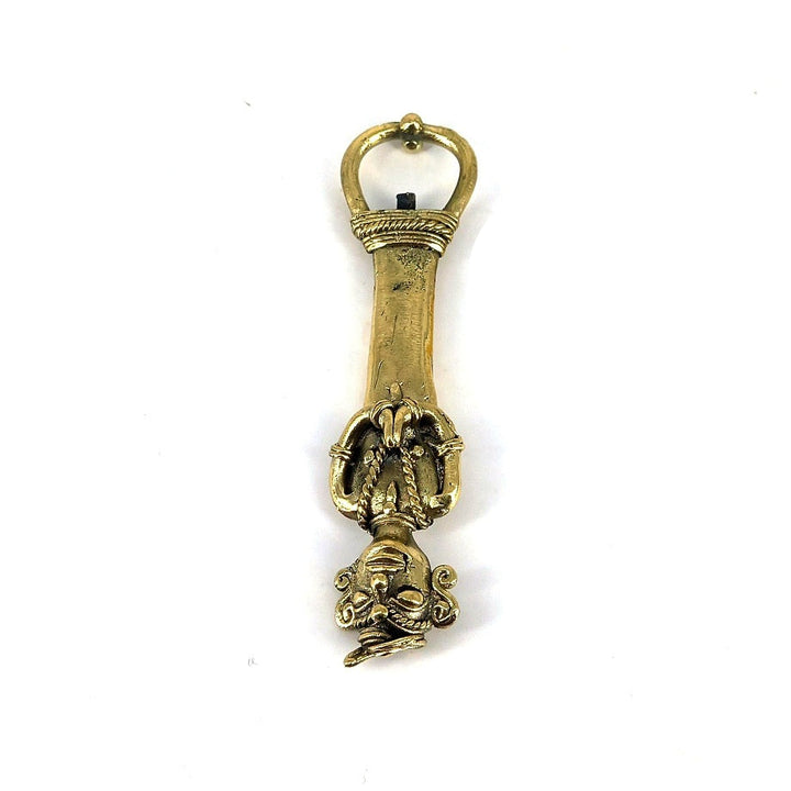 Handcrafted brass human figure bottle opener golden finish top view