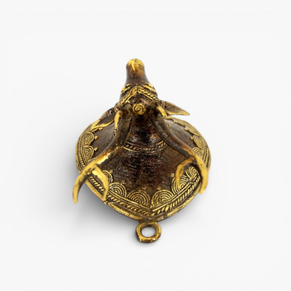 Handcrafted Bastar Dokra art bell metal deer head wall accent decorative bronze metal wall decor