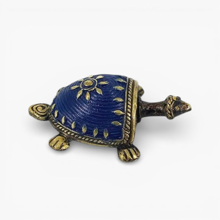 Handmade brass tortoise figurine for home décor