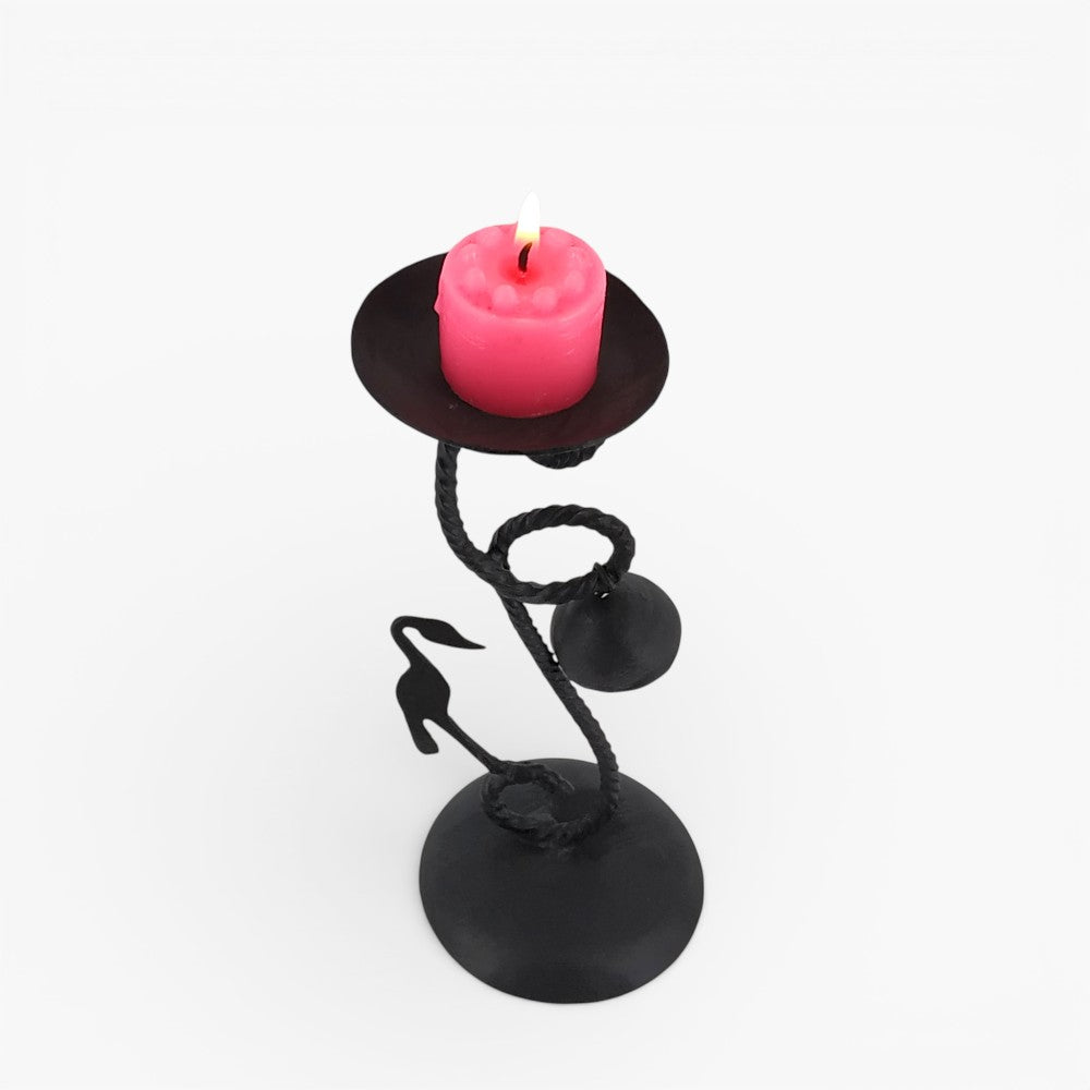 Bastar Dokra art inspired iron candle stand for home décor