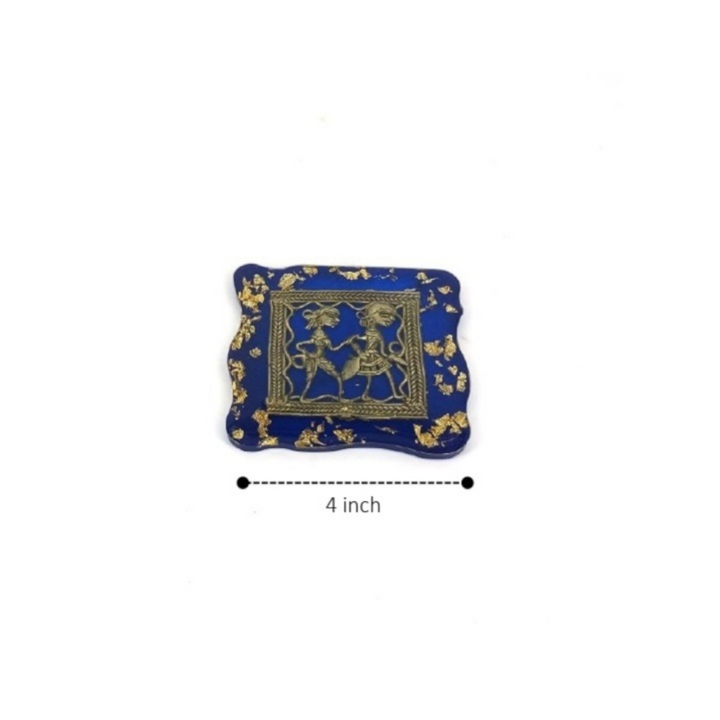 Artistic brassa and resin coaster for home décor 4 inch
