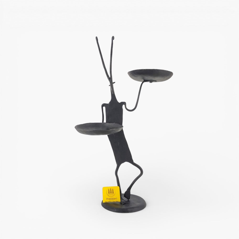 Handcrafted iron animal design candle stand 12 inch