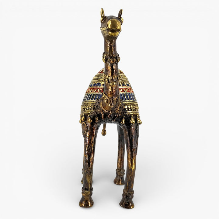 Close-up detailing of Bastar Dokra art camel ornamentation