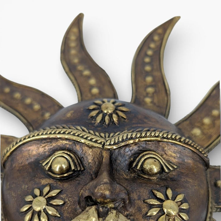 Traditional Bastar Dokra art sun wall decor for home interiors
