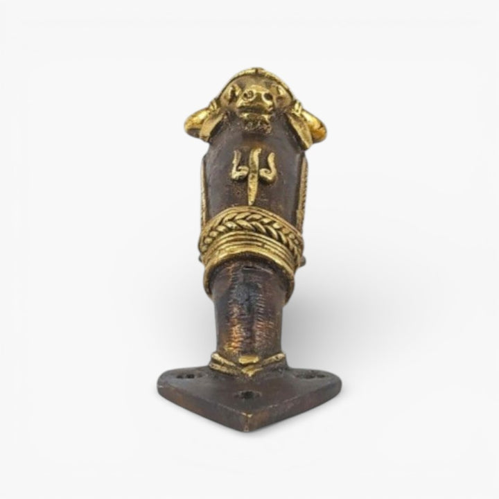 Traditional brass bull door handle handcrafted design