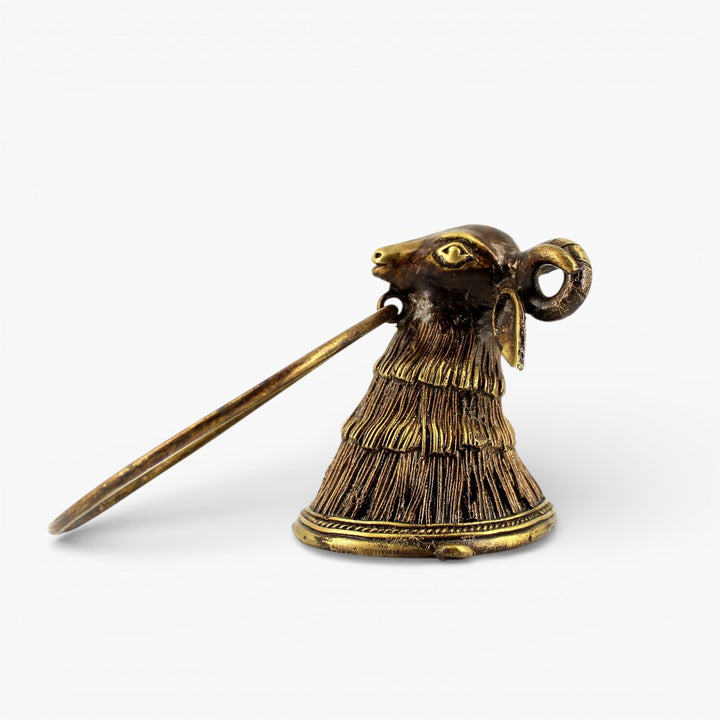 Wall-mounted brass towel holder with lamb design