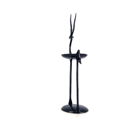 Bastar Metal Art Deer Decorative Candle Light Holder (Black, 12 inch)