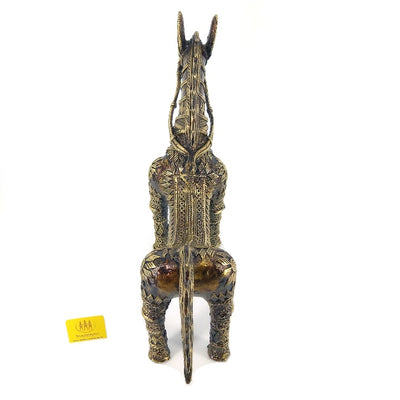 Brass Horse with Bent Back (Bronze color, 8.25 inch)