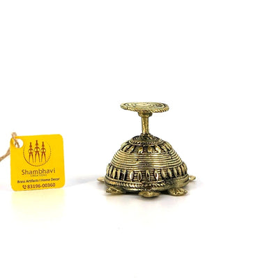 Tortoise Bell Metal Art Incense Stick Holder (Golden, 2.5 inch)