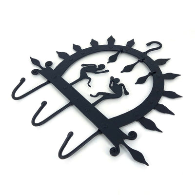 Bastar Art Iron Craft handmade Trident Wall Hook (Black, 10 inch)