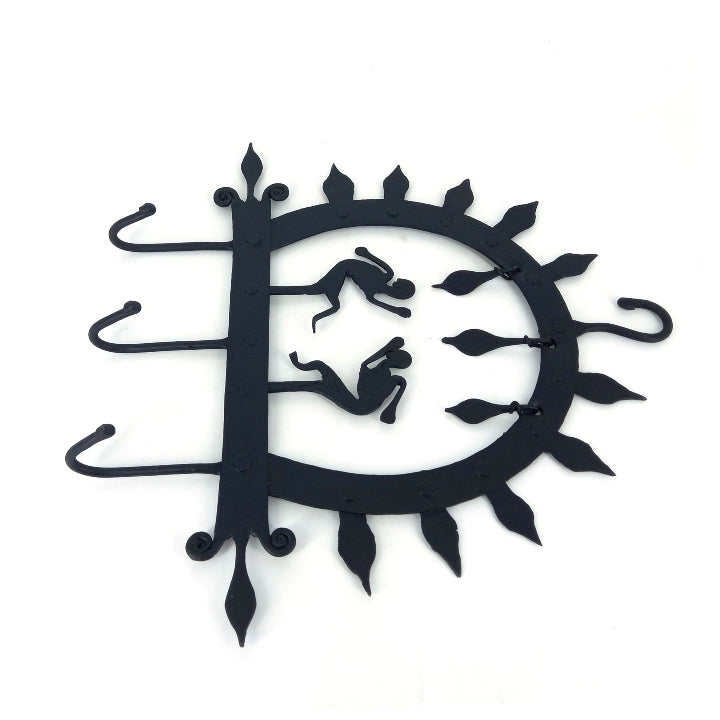 Bastar Art Iron Craft handmade Trident Wall Hook (Black, 10 inch)