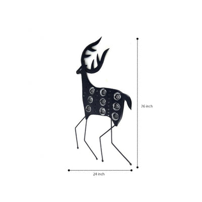 Designer Asbtract Deer Wall Hanging (Black, 26 inch)