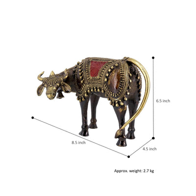 bastar art brass cow