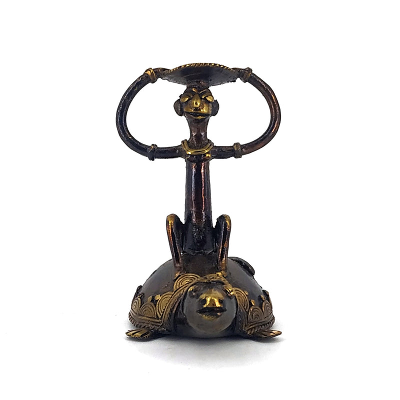 Brass Monkey Tortoise Candle Holder (Bronze color, 4.3 inch)