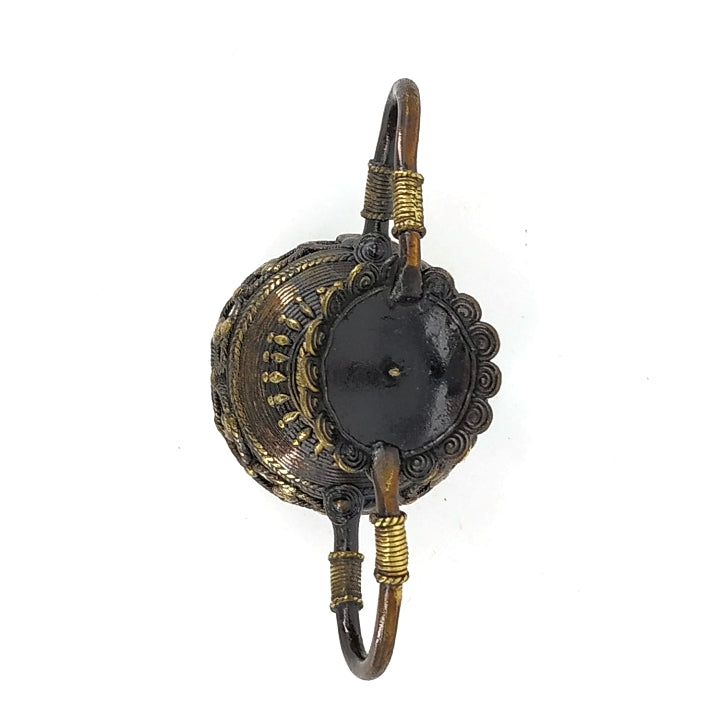 Bell Metal Dhokra Art Vintage Candle Holder  (Bronze color, 6.5 inch)