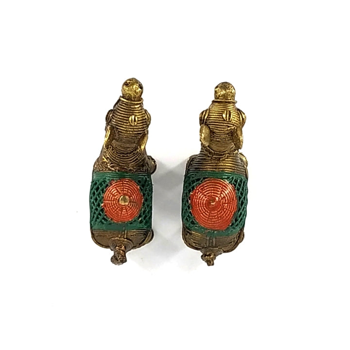 Dhokra Art Brass Miniature Camel Pair (Multicolor)