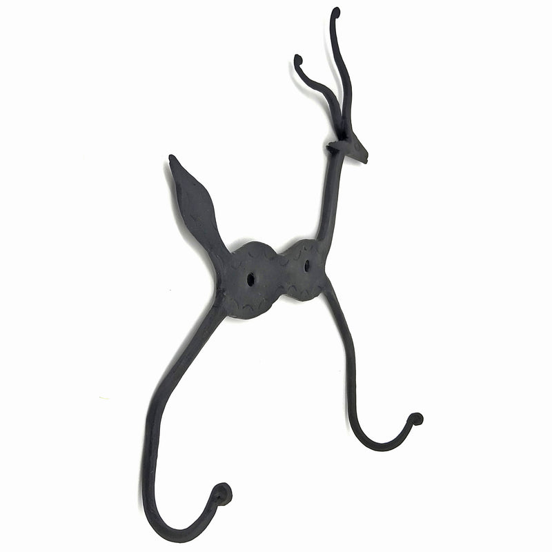 Chhattisgarh Iron Craft Deer Wall Hanger (Black, 6 x 8 inch )