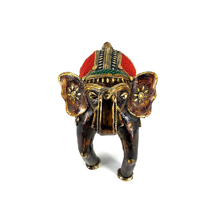 Singing Elephant Dhokra Art Figurine (Bronze color, 12 inch)