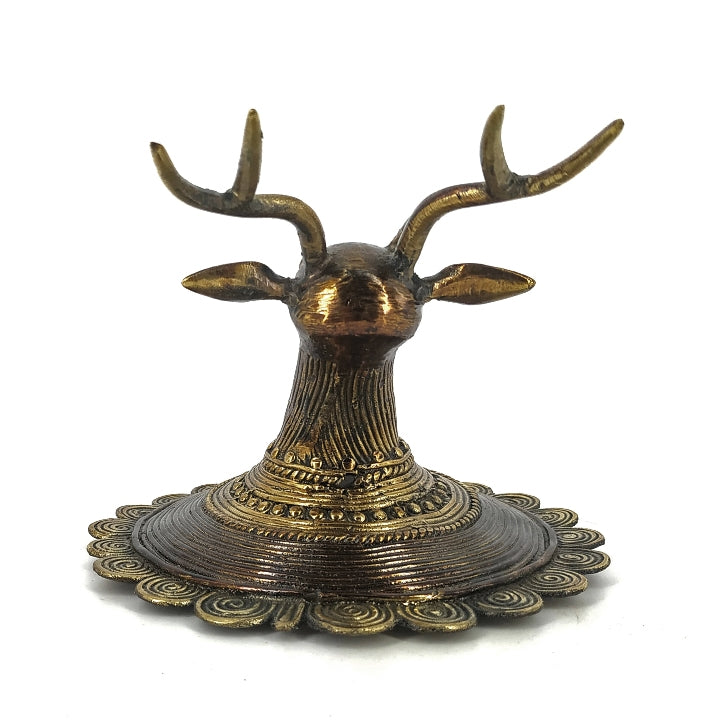 Brass Dual Tone Deer Head wall accent (Bronze color, 7.5 inch)