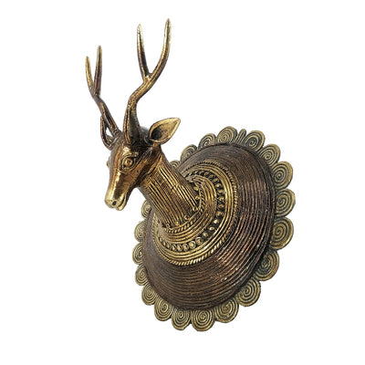 Brass Dual Tone Deer Head wall accent (Bronze color, 7.5 inch)