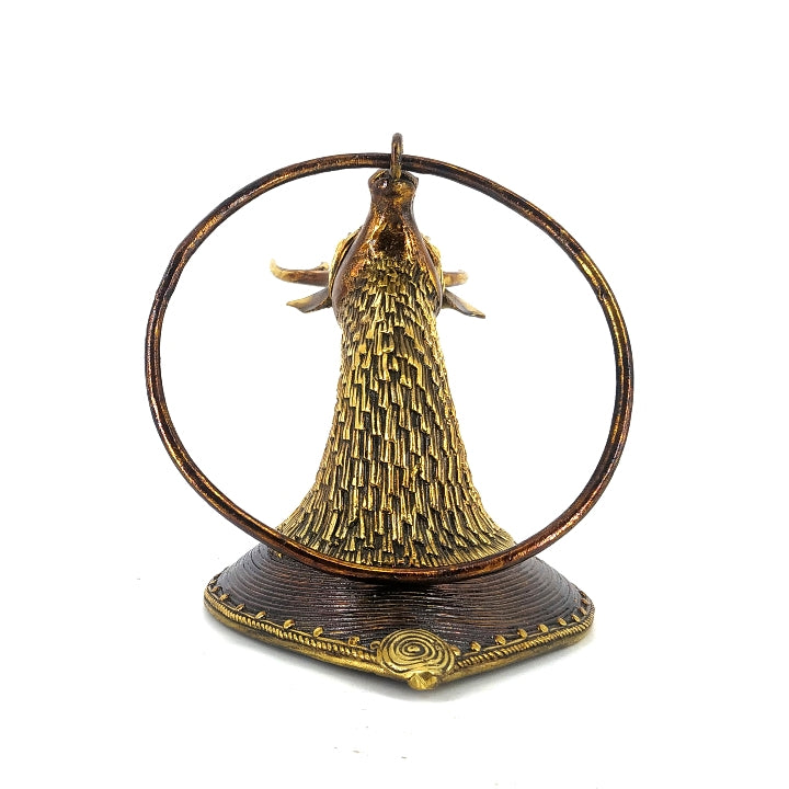 Dhokra Art Brass Deer Towel Ring Holder (Bronze color, 8.5 inch)