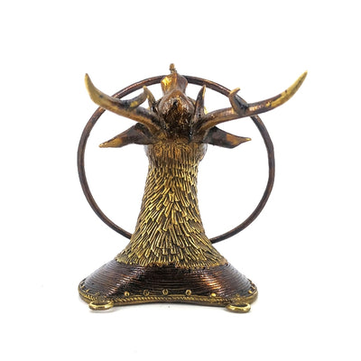 Dhokra Art Brass Deer Towel Ring Holder (Bronze color, 8.5 inch)