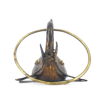 Brass Wall Hanging Elephant Head Towel Ring (Bronze color)