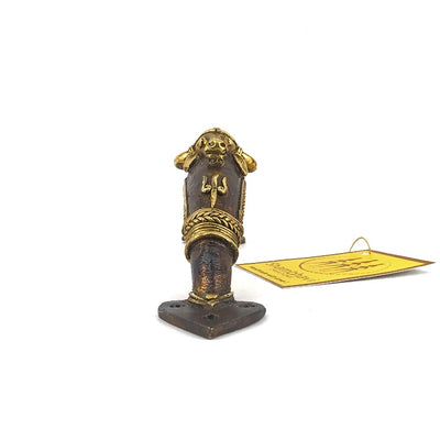 Bull Design Handmade Brass Dhokra Art Door Handle (Bronze color, 9 inch)